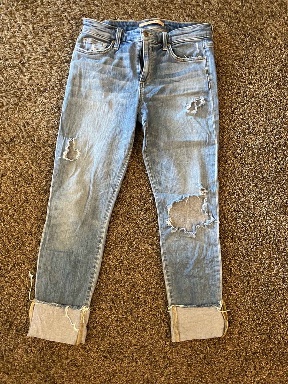 Joe's Jeans Light Blue Distressed Cuff Crop Ankle Jeans